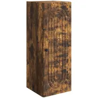 vidaXL Wandkast Gerookt eiken 33 x 34,5 x 90 cm Bewerkt hout
