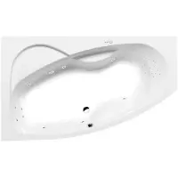Polysan Mamba Whirlpoolbad links, 160x95x44cm, Highline Hydro, chroom