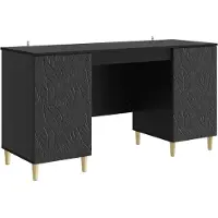 vidaXL Bureau Zwart 142,5 x 50 x 75 cm Bewerkt hout