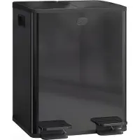 HOMCOM Prullenbak-Roestvrij staal, kunststof-45,8L x 36B x 51,6H cm-Zwart