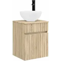 vidaXL Wandgemonteerde wastafelmeubel Sonoma Eiken 39 x 41 x 64,5 cm