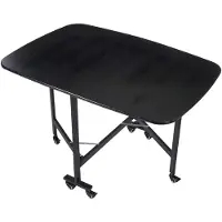 Happiq Vouwtafel – Voor multifunctioneel gebruik – Houten drie-delige tafel met wielen – Bruin