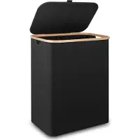 DNA Wasmand 2 Vakken - Wasmand - Wassorteerder - Zwart - 57cm x 37cm x 70cm