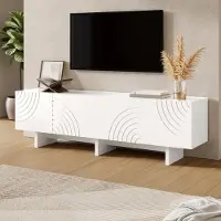 STILVORA Tv-Meubel - Modern Lowboard Met 4 Deuren En Kabeldoorvoer - Opbergkast Voor Woonkamer - MDF En Spaanplaat - 170x35x50 Cm