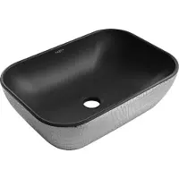 Mexen Rita opzetwastafel 45 x 32 cm, zwarte mat/zilver schubbenpatroon - 21084572