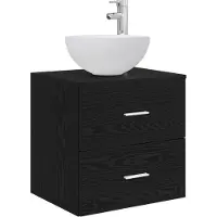 Syfax Wandgemonteerde wastafelmeubel Zwart eiken 49,5 x 41 x 64,5 cm