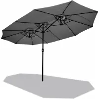 DNA Zweefparasol Met Voet - Zweefparasol - Zweefparasols - Donkergrijs - 460cm x 460cm x 249cm