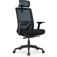 Worktrainer Nova - Bureaustoel - Ergonomisch NEN-EN 1335 - Schuifzitting - Zwart - Met hoofdsteun in hoogte verstelbaar