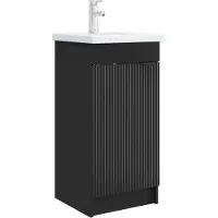 vidaXL Badkamer Vanity met Wastafel Zwart 42 x 40 x 84,5 cm