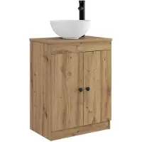 vidaXL Badkamer Vanity met Wastafel Artisanaal eiken 54 x 35 x 83 cm