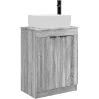 vidaXL Badkamer Vanity met Wastafel Grijs Sonoma 54 x 35 x 83 cm