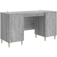 vidaXL Bureau, Sonoma-grijs, 142,5 x 50 x 75 cm, houtvezelplaat
