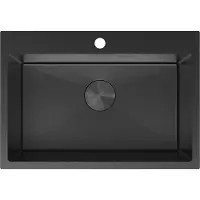 Mexen Solix roestvrijstalen spoelbak 1-kamer 650 x 450 , zwart - 6403651000-70