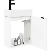 vidaXL Badkamerkast onder wastafel met kraan, wit