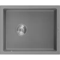 Mexen Pedro granieten gootsteen 1-kamer 560 x 460 , grijs, sifon chroom - 6508561000-71