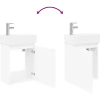 vidaXL Badkamerkast onder wastafel met kraan, wit