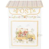 Clayre & Eef Brievenbus 23x13x32 cm Wit Metaal