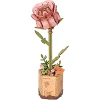 Robotime houten 3D puzzel - Pink Rose