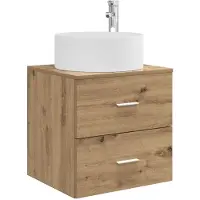 vidaXL Wandgemonteerde wastafel van een meubel Artisanaal eiken