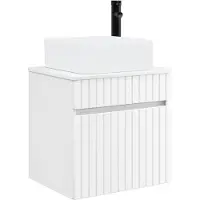 Syfax Wandgemonteerde wastafelmeubel Wit 49 x 41 x 63 cm Bewerkt hout