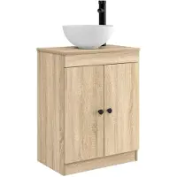 vidaXL Badkamerkast met wastafel, Sonoma-eikenhout, 54 x 35 x 83 cm