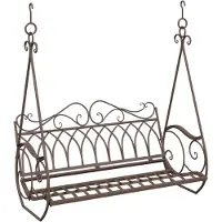 vidaXL Schommelbank Staal 112 x 60 x 126,5 cm Antiek Bruin