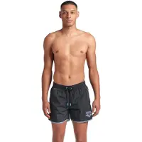 Arena Big Logo Borders Beach Short Black-seafoam Maat: S | Zwembroeken Outlet | Heren | Zwart