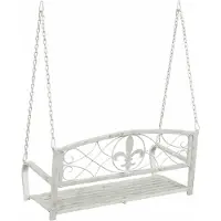 vidaXL Schommelbank Staal 110,5 x 59 x 55 cm Antiek wit