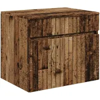 vidaXL Wandgemonteerde Badkamerkast Oud hout 59 x 44,5 x 50 cm