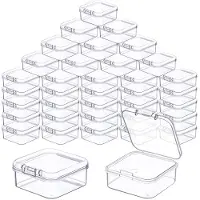 Merkloos Opbergboxen, 48 stuks - Klein, 4,5 x 4,5 x 2 cm - Rechthoekig - Kunststof - Transparant - Duurzaam en waterdicht - Opbergboxen