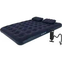 Avenli 21470 Opblaasbaar matras met handpomp, 2 kussens, 203 x 152 x 22 cm, blauw