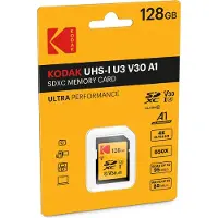 Kodak 128GB SD UHS-I U3 V30 100Mb/s Geheugenkaart