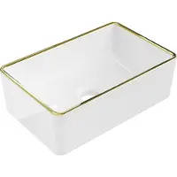 Mexen Nadia opzetwastafel 36 x 23 cm, wit/gouden rand - 21613605