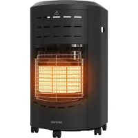Auronic Mobiele Gaskachel - met Wieltjes - tot 60 m² - 4200W Heater - Inclusief Gasdrukregelaar en Gasslang - Inclusief Opberghoes - Zwart