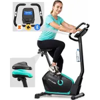 FITAGE Hometrainer - Fitnessfiets met 32 Weerstandsniveaus - Tablethouder voor Bluetooth Kinomap & Zwift - Fiets Lage Instap, Ergonomisch & Stil - Hometrainers Fitness voor Thuis