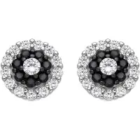 Luxenter 925 Sterling Zilver en Onyx Zirkonia gerhodineerd oorbellen - Ziadri