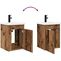 vidaXL Badkamerkast onder wastafel met kraan, vintage houtlook