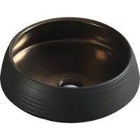 Mexen Ariana opzetwastafel 43 x 43 cm, zwart/goud - 22054366