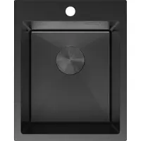 Mexen Solix stalen spoelbak 1-komorige 400 x 500 , zwart - 6406401000-70