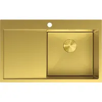 Mexen Exar stalen gootsteen 1-baks met afdruiprek, rechts 780 x 480 , goud - 6434781010P-55