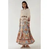 Hiccups for Kids Geprinte Lange Mouwen Maxi Jurk met Riem