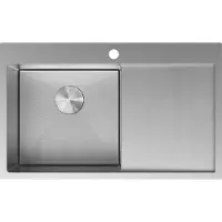 Mexen Exar roestvrijstalen spoelbak met 1 bak en afdruiprek, links 780 x 480 , inox HC - 6433781010L-01HC