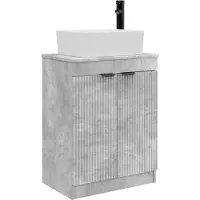 vidaXL Badkamer Vanity met Wastafel Betongrijs 54 x 35 x 83 cm