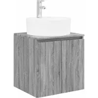 Syfax Wandgemonteerde wastafelmeubel Grijs Sonoma 49,5 x 44,5 x 65 cm