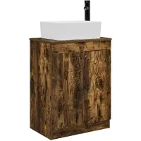vidaXL Badkamer Vanity met Wastafel Gerookt eiken 54 x 35 x 83 cm
