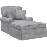 vidaXL Chaise Lounge met Rok Lichtgrijs 157 x 91 x 91 cm ARES