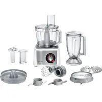 Bosch MultiTalent8 keukenmachine, model B1EMC812S8, 1250 W, 3,9 liter kom, variabele snelheid + turbofunctie, wit/roestvrij staal