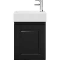 vidaXL Badkamermeubel met kraan Zwart 45,5 x 22,5 x 84 cm