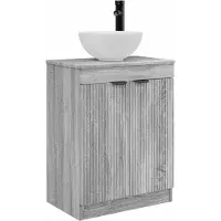 vidaXL Badkamer Vanity met Wastafel Grijs Sonoma 54 x 35 x 83 cm