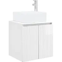 vidaXL Wandgemonteerde wastafelmeubel Hoogglans Wit 53 x 35 x 63 cm